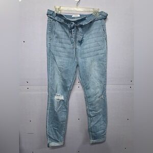 Light Blue Denim Paper Bag Jeans (Size 8)